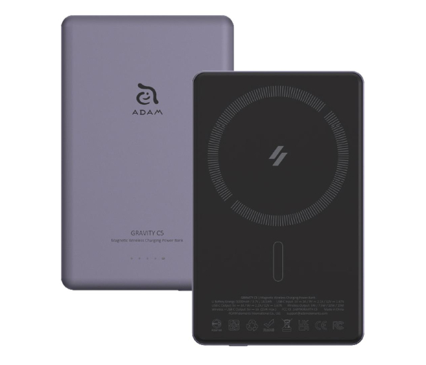 Adam Elements Gravity C5 Magnetic Wireless (Ultra Slim) 5000mAh fioletowy - 1238455 - zdjęcie 2